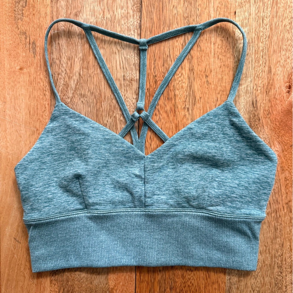 ALO Yoga Lavish Sports Bra - Size Small, Blue Heather